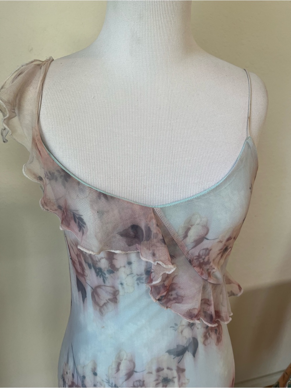 VTg Fairy Core Whimsical Dress Size S Water Color Maxi SPAIN rare 🍒 Floral - Picture 3 of 15